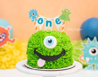 Little Monster Cake Topper. Little Monster First Birthday. Monster Party Decorations. Monster Cake Bunting. Little Monster Smash Cake Topper