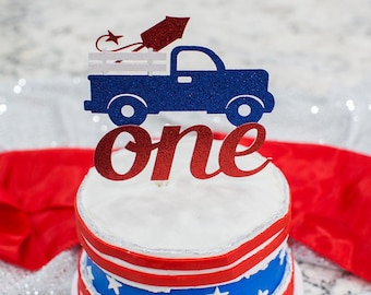 4th of July Birthday. Little Firecracker. Little Firecracker Cake Topper. 4th of July 1st Birthday. Fourth of July First Birthday.