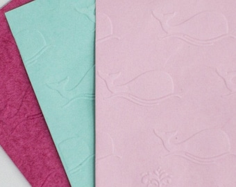Embossed Whale Napkins, Pink & Mint Party Decorations (Set of 24)