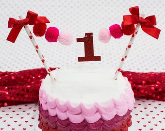 Valentine's Day 1st BIrthday Decorations. Little Sweetheart 1st Birthday. Little Sweetheart Cake Topper. Valentine's Day Birthday Cake Toppe