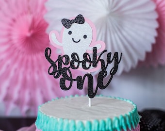 The Spooky One Birthday Decor. The Spooky One Cake Topper. Ghost Birthday Decor. Pink Ghost Party Decor. Halloween 1st Birthday. Little Boo.