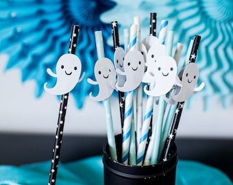 Ghost Party Decorations. Ghost Birthday Decorations. Boy Halloween Birthday. Boy Halloween Baby Shower. Booday Decorations. Halloween Straws