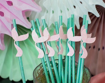 Mermaid Party Decorations. Mermaid Tail Party Straws. Under the Sea Party Decorations. Oneder the Sea Birthday. Mermaid Bachelorette Decor.