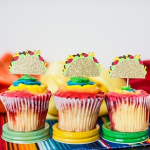 Taco Cupcake Toppers. Fiesta Party Decorations. First Fiesta. Taco Twosday. Fiesta Cupcake Toppers. Taco Bout a Graduate. Taco Bout a Bride. image 1