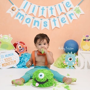 Little Monster Banner. Little Monster Party Decorations. Little Monster Birthday Decorations. Boy Monster Party Decorations. Monster Banner. image 1