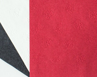 Embossed Ladybug Napkins, Baby Shower Decorations, Set of 24