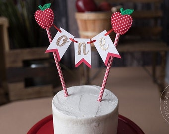 Apple 1st Birthday Cake Topper, Fall Party Decor