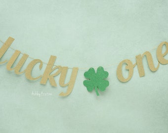 Lucky One Glitter Banner, St Patricks Day Birthday