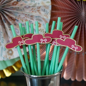 Kentucky Derby Decorations. Derby Party Decorations. Red Hat Paper Straws. Derby Straws. Mint Julep Party. Derby Bridal Shower. Horse Party. image 5