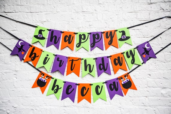 Halloween Birthday Banner. Halloween Witch Birthday. Halloween Birthday Decorations. Witch Birthday Banner. Witch Party Decorations. Il_570xn