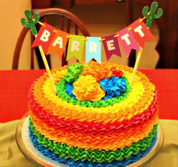 Personalized Fiesta Cake Topper, Fiesta Cake Bunting, Fiesta Cake Topper, Taco Bout A Party, Fiesta Decorations, First Fiesta Decorations Il_570xn
