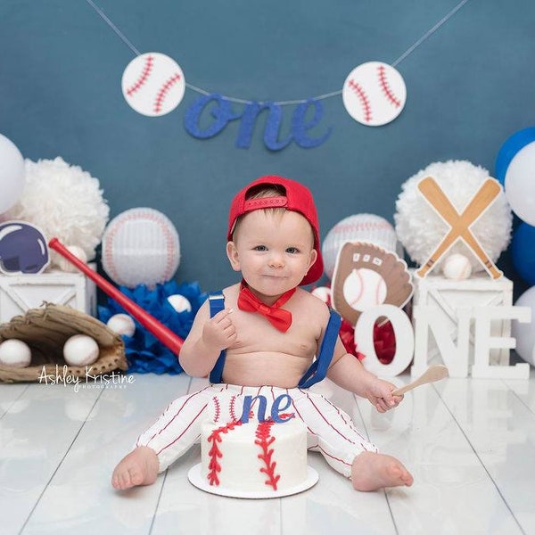 Baseball First Birthday Decorations. Rookie Year Birthday Decor. Baseball Cake Topper. Baseball Smash Cake Topper. Baseball High Chair Sign