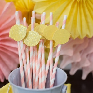 Pink Lemonade Decorations, Pink Lemonade Straws, Pink Lemonade Birthday, Pink Lemonade First Birthday, Lemonade Decorations, Lemonade Straws