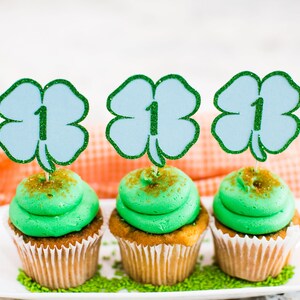 St. Patrick&#39;s Day 1st Birthday Decorations for a Boy. Lucky One Party Decorations. Blue St. Patrick&#39;s Day Decor. Lucky One Cupcake Toppers.