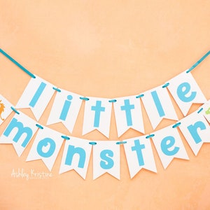Little Monster Banner. Little Monster Party Decorations. Little Monster Birthday Decorations. Boy Monster Party Decorations. Monster Banner. image 2