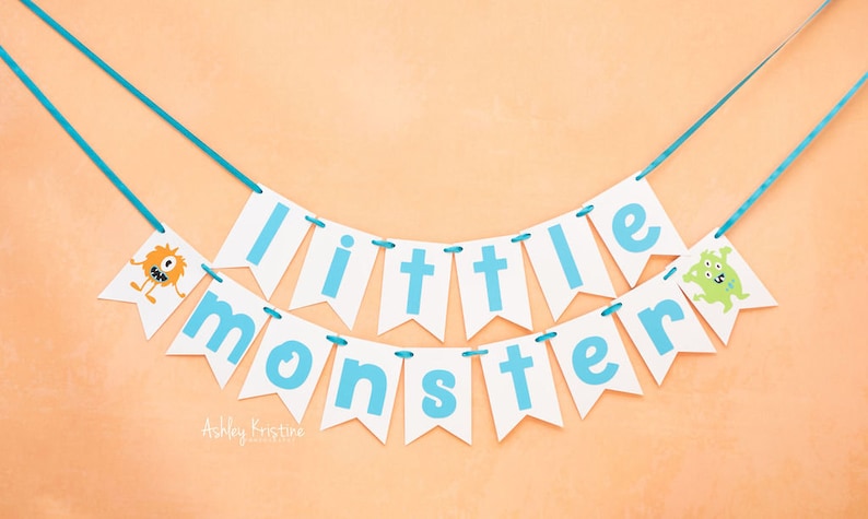 Little Monster Banner. Little Monster Party Decorations. Little Monster Birthday Decorations. Boy Monster Party Decorations. Monster Banner. image 2