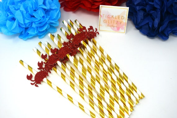 Crab Straws Crab Party Decorations Crab Party Straws Crab Feast