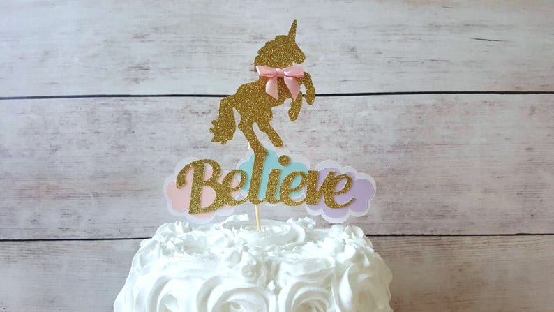 Unicorn Cake Topper, Unicorn Party Decorations, Unicorn Birthday, Unicorn Baby Shower, Pastel Rainbow Unicorn Decorations, Unicorn Party image 1