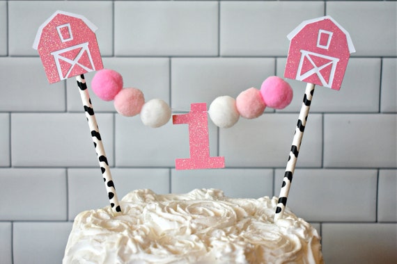 Barnyard Cake Topper Barnyard Party Decor Girl Barnyard Etsy