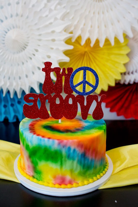 Two Groovy Party Decorations. Two Groovy Cake Topper. 70's Birthday Party  Decor. Hippie Party Decor. Second Birthday Ideas. Two Groovy Theme 