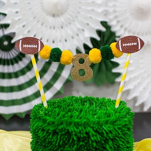 Football Birthday Party Decorations. Football Cake Topper. Football Age Cake Topper. First Year Down Birthday. Football 1st Birthday.