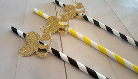 Bee Straws, Bumble Bee Party Decorations, Bumble Bee Birthday, Bee Bridal Shower, Bee Baby Shower, Mommy to Bee, Bride to Bee, Bee Decor Il_570xn