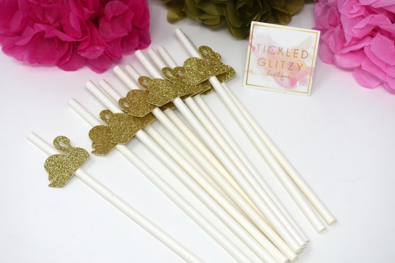 Swan Party Decorations, Swan Party Straws, Bridal Shower Straws, Swan Bridal Shower Decor, Swan Birthday Decorations, Swan First Birthday Il_570xn