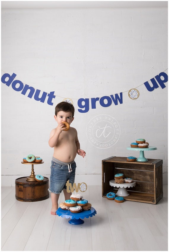 Donut Grow Up, Donut Grow Up for a Boy, Donut Grow Up Cake Topper, Donut Grow Up Banner, Donut Grow Up First Birthday, Donut Party Decor Il_570xn