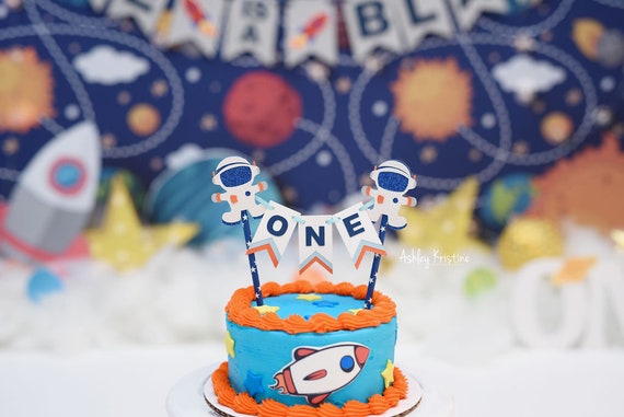 Space Birthday Decorations Astronaut Party First Trip Around the