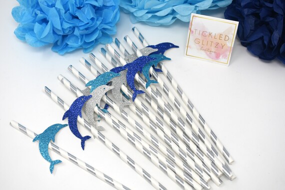 Dolphin Party Decorations Dolphin Straws Dolphin Birthday Under