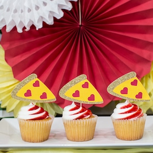 Love and Pizza. Pizza My Heart. Pizza Party Cupcake Toppers. Pizza Bridal Shower. Pizza Engagement Party. Pizza Valentine's Day Party Decor.