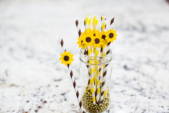  Sunflower Baby Shower, Party Straws, Sunflower Birthday party  Decorations, Sunflower Bridal Shower Decor, Paper Straws 10 pcs. : Home &  Kitchen