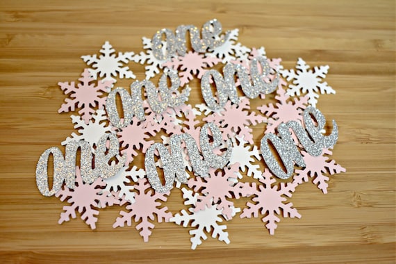 Winter Onederland Confetti. Winter Onederland Decorations. Pink and Silver Winter Onederland. Winter Onderland Invitations. Onederland Party Il_570xn