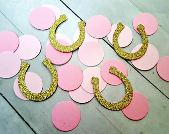 Cowgirl Confetti, Horseshoe Confetti, Horse Confetti, Cowgirl Decorations, Horse Decorations, Horse Birthday, Pony Birthday, Cowgirl Party