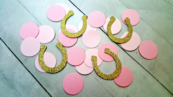 Cowgirl Confetti, Horseshoe Confetti, Horse Confetti, Cowgirl Decorations, Horse Decorations, Horse Birthday, Pony Birthday, Cowgirl Party Il_570xn