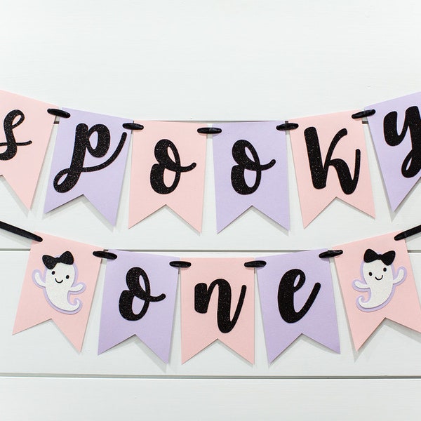 Pink and Lavender Ghost Birthday Decorations. Spooky One for Girl. Spooky One Banner. Lavender Spooky One. Pink Halloween 1st Birthday.