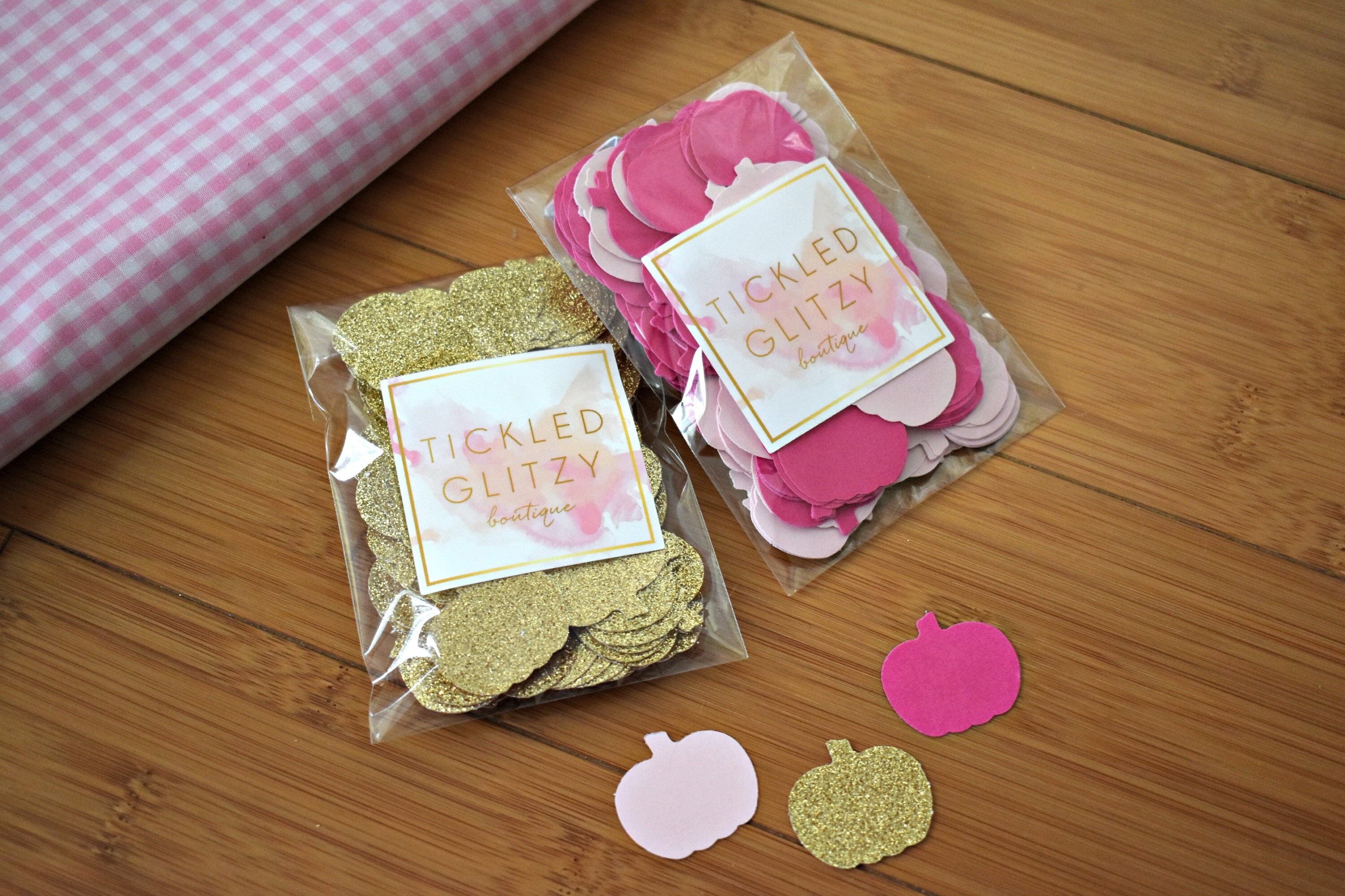 225 Little Pumpkin Confetti Little Pumpkin First Birthday Decor Little Pumpkin Baby Shower Pink and Gold Pumpkin Decorations