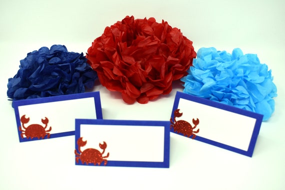 Crab Party Decorations Crab Place Cards Crab Food Tents Crab
