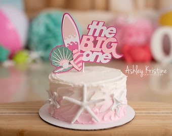 Surfing Girl Cake Topper, The Big One, Beach Birthday