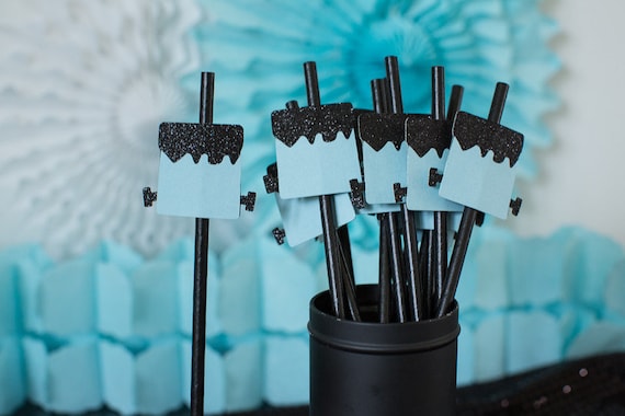 Halloween Birthday for Boy. Blue and Black Halloween Birthday. Boy Halloween Baby Shower. Frankenstein Decorations. Halloween Party Decor. Il_570xn