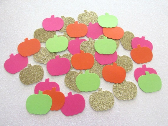 240 Our Little Pumpkin Decor Our Little Pumpkin Confetti Pink Orange Green Pumpkin Decor Pumpkin First Birthday Fall Birthday Confetti Il_570xn