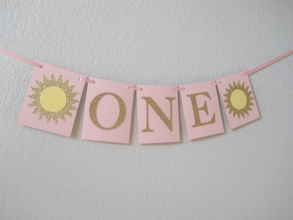 You Are My Sunshine High Chair Banner, You Are My Sunshine First Birthday, You Are My Sunshine Smash Cake Photo Prop, Pink and Gold Sunshine Il_570xn
