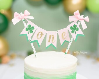 Lucky One Cake Topper: St Patrick's Day First Birthday Bunting
