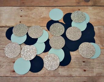 225 Light Blue Navy Blue  Silver Glitter Confetti/ It's a Boy/ Wedding Confetti/ Baby Shower Confetti/ Party Decorations/ Shower Decorations