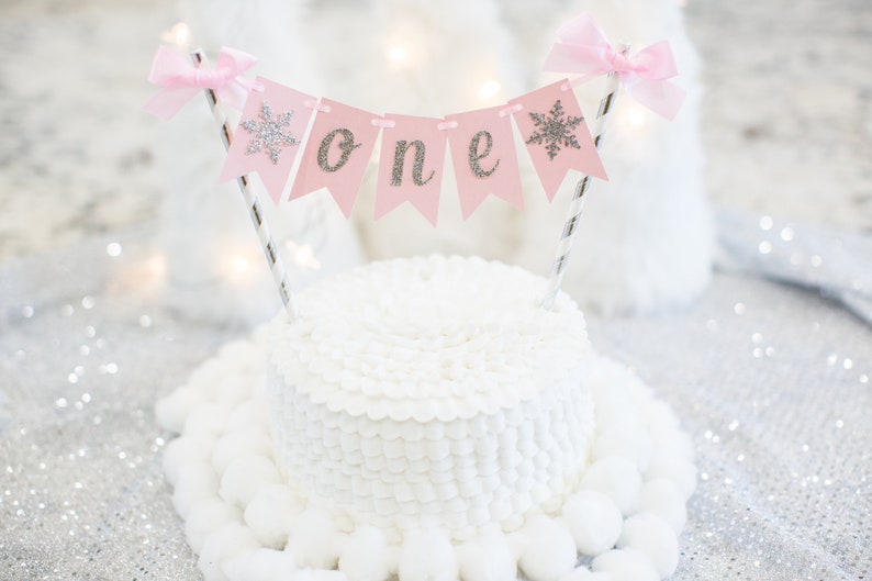 Winter Onederland Smash Cake Topper. Winter Onederland 1st Birthday Decorations. Winter Onederland. Winter First Birthday Ideas for Girl. image 1