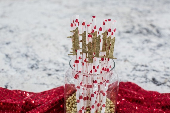 Little Sweetheart 1st Birthday Decorations. Valentine's Day 1st Birthday. Little Sweetheart Straws. Age Straws. 1st Birthday Straws. Heart Il_570xn