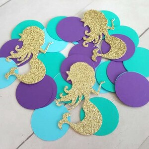 Mermaid Confetti. Gold Glitter Mermaid Confetti. Mermaid Bridal Shower Decorations. Mermaid Birthday Decorations. Mermaid Party Decorations.