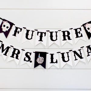 Halloween Bridal Shower Decorations. Halloween Bachelorette Party Decorations. Ride Or Die Banner. Til Death Do Us Party. Future Mrs. Banner