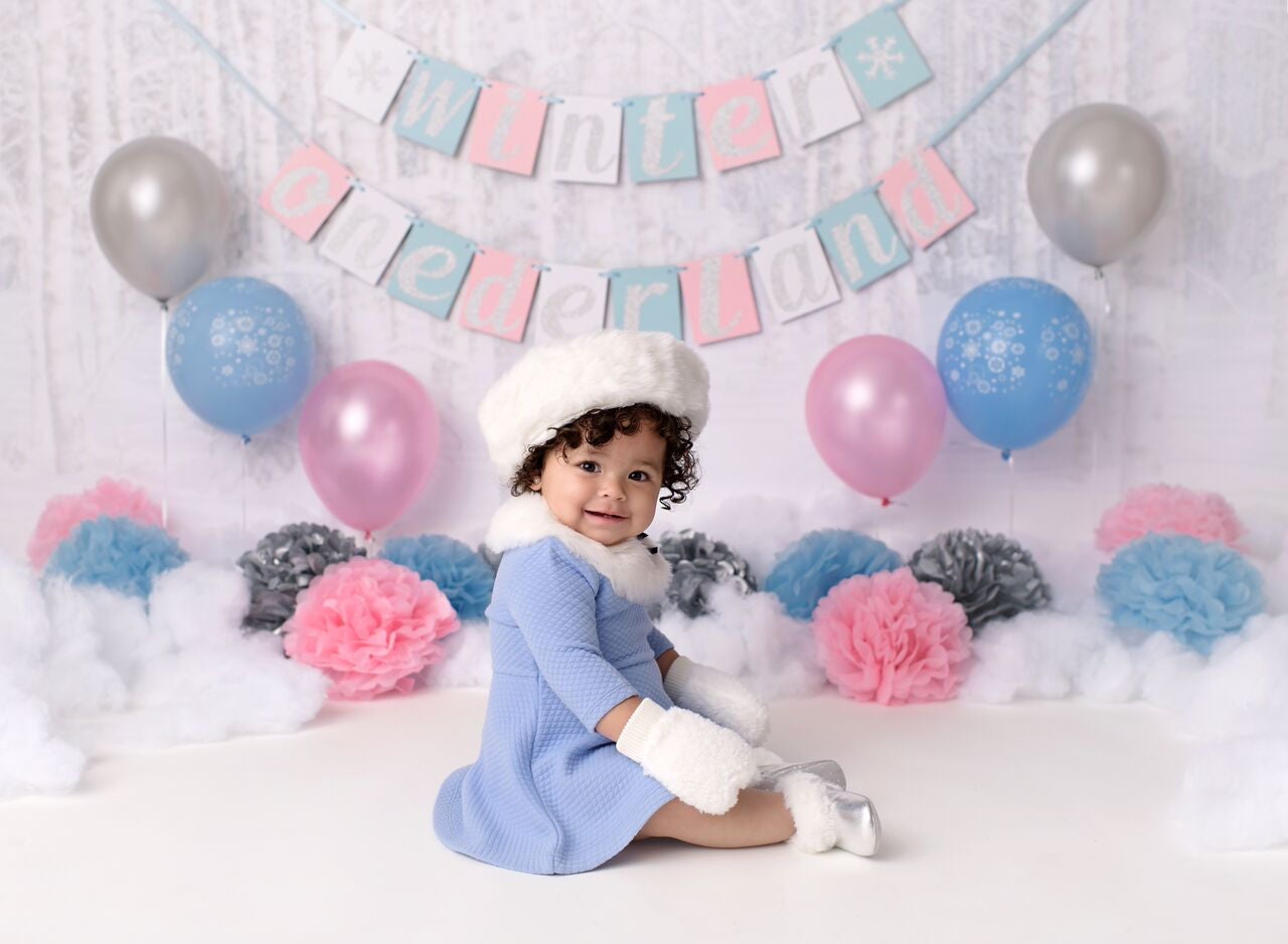 Winter Onederland Highchair Banner Kit | Snowflake First Birthday Decor For Baby Girls