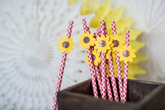 Sunflower Party Decorations. You Are My Sunshine Sunflower. Sunflower Straws. Sunflower Baby Shower. Sunflower Birthday. Sunflower Bridal. Il_570xn
